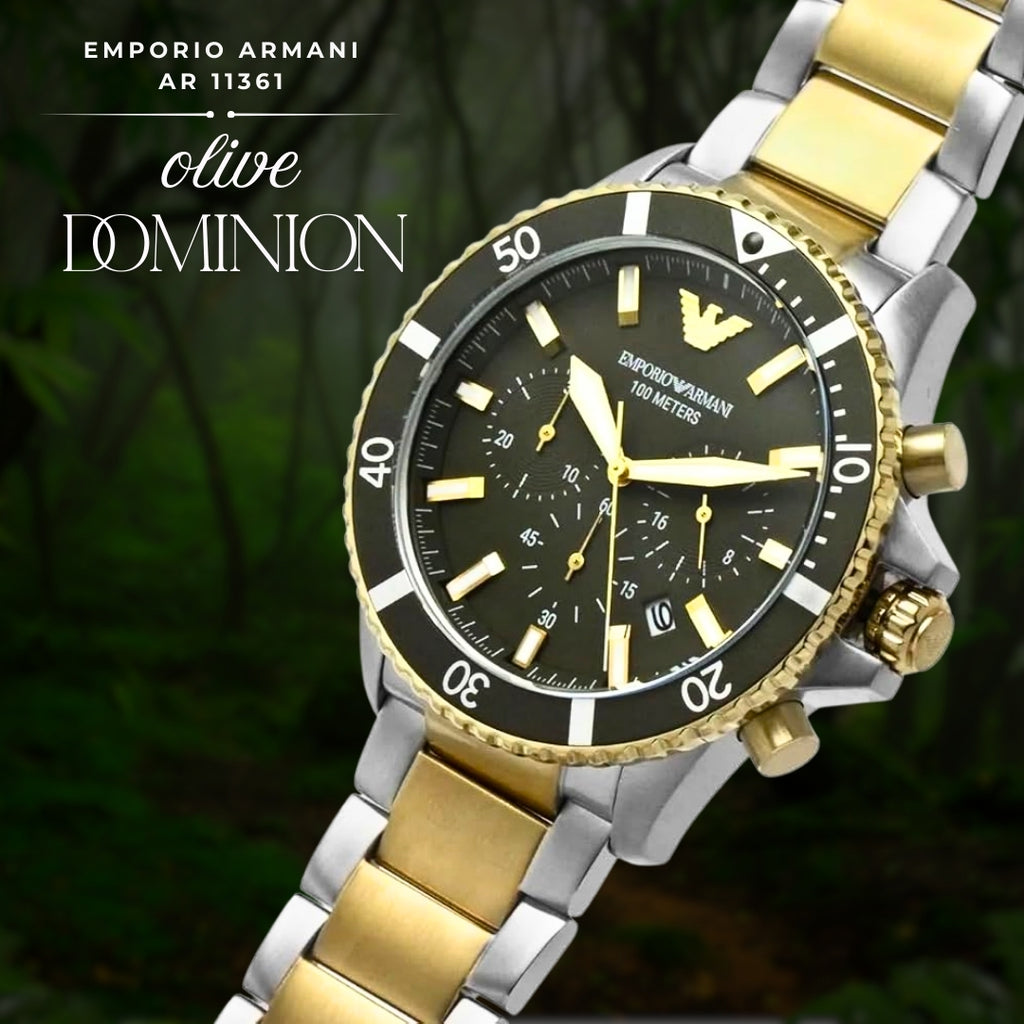 Emporio Armani AR11361 | Green Chronograph Watch For Men