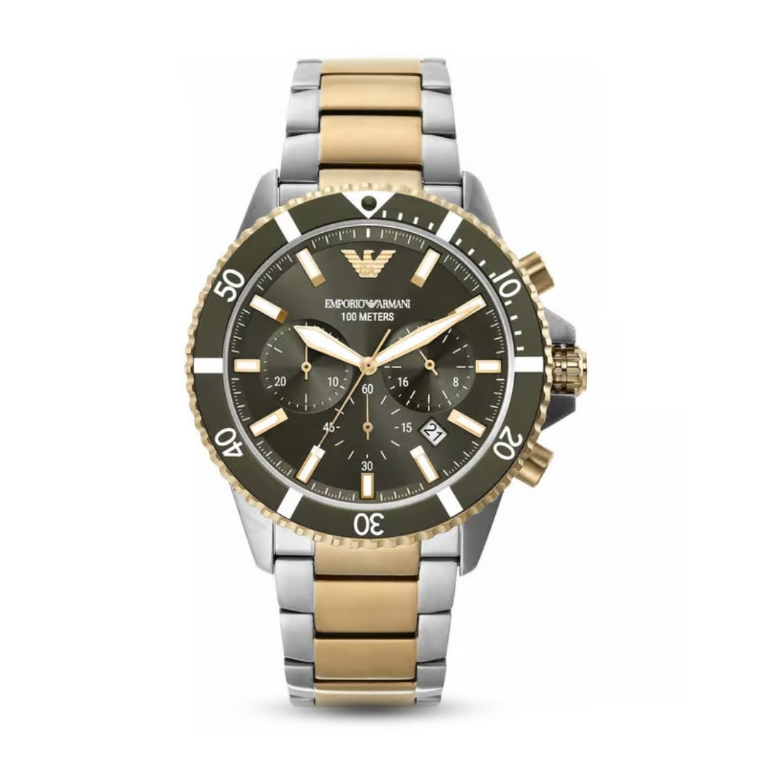 Emporio Armani AR11361 | Green Chronograph Watch For Men