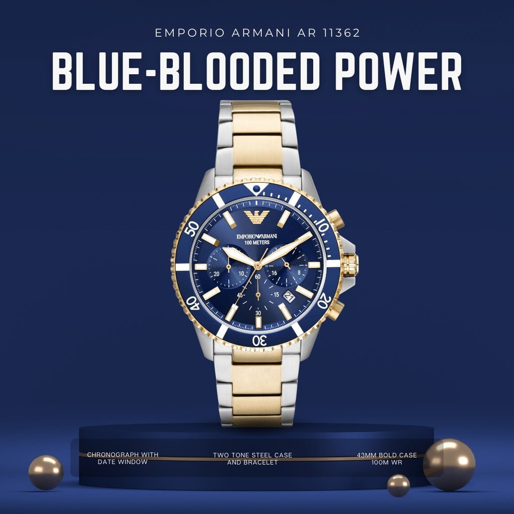 Emporio Armani AR11362 | Blue Chronograph Watch For Men