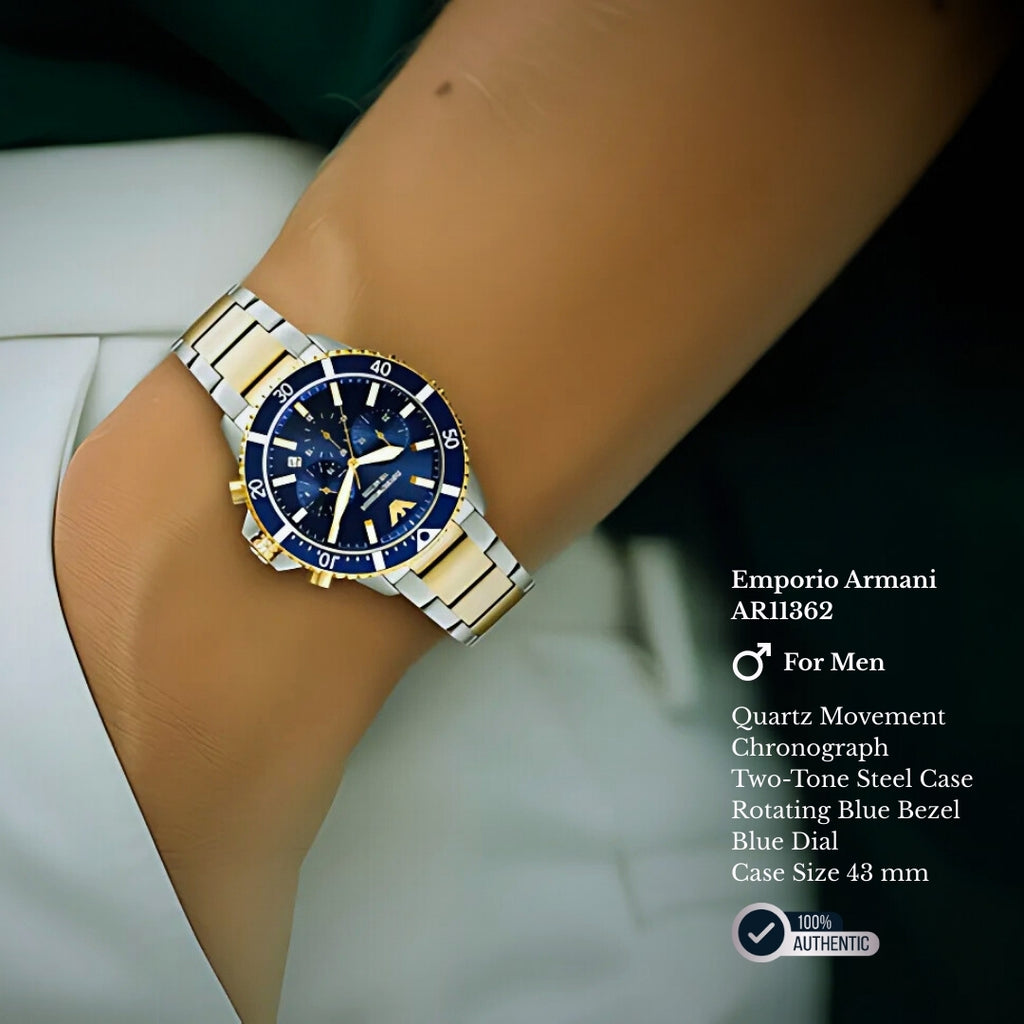 Emporio Armani AR11362 | Blue Chronograph Watch For Men