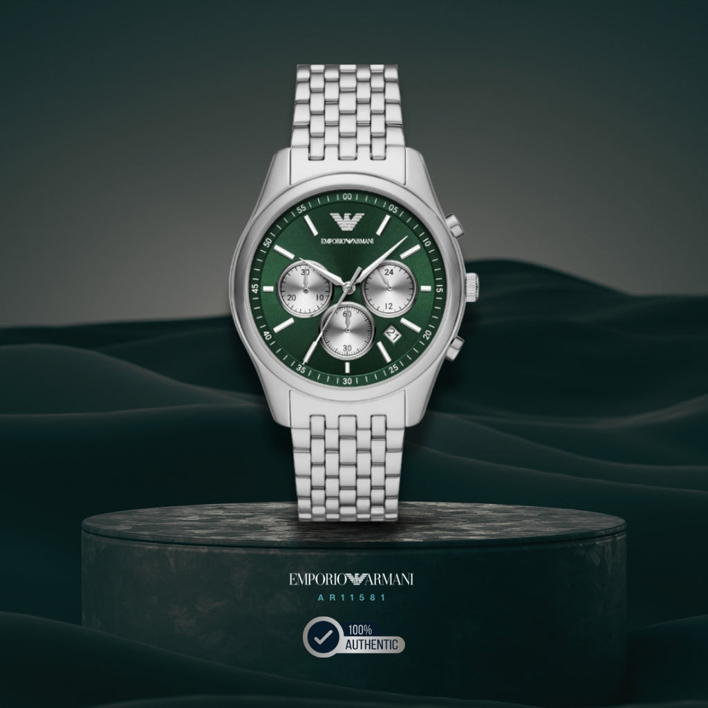 Emporio Armani AR11581 | Green Chronograph Watch For Men