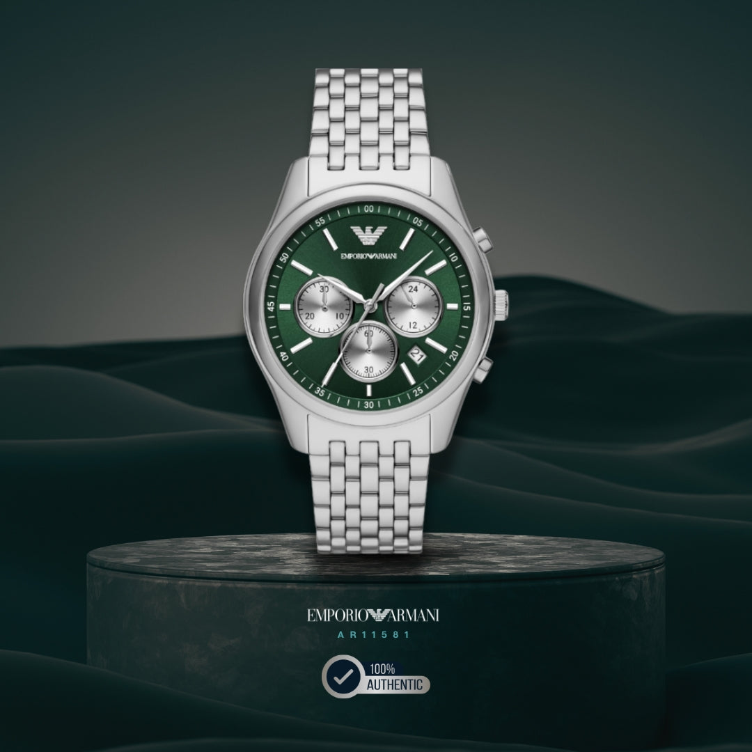 Emporio Armani AR11581 | Green Chronograph Watch For Men