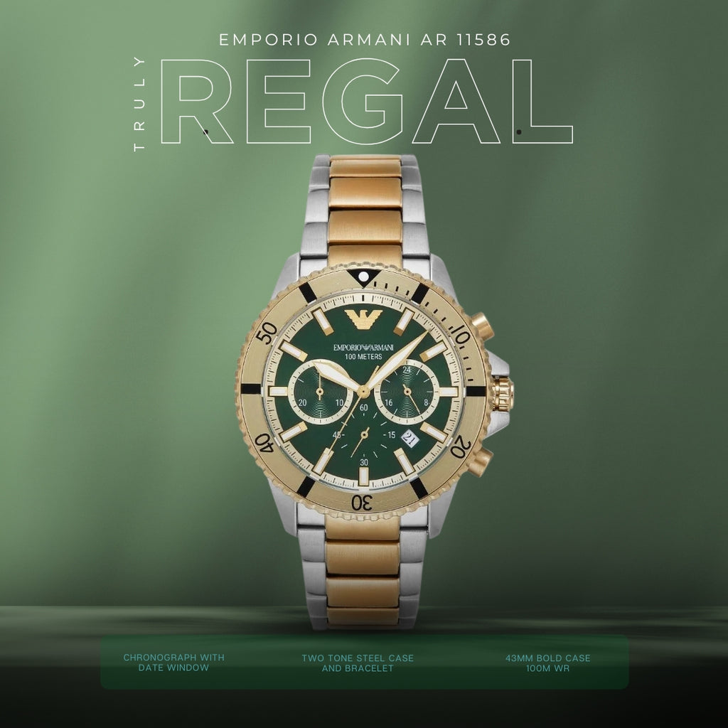 Emporio Armani AR11586 | Green Chronograph Watch For Men