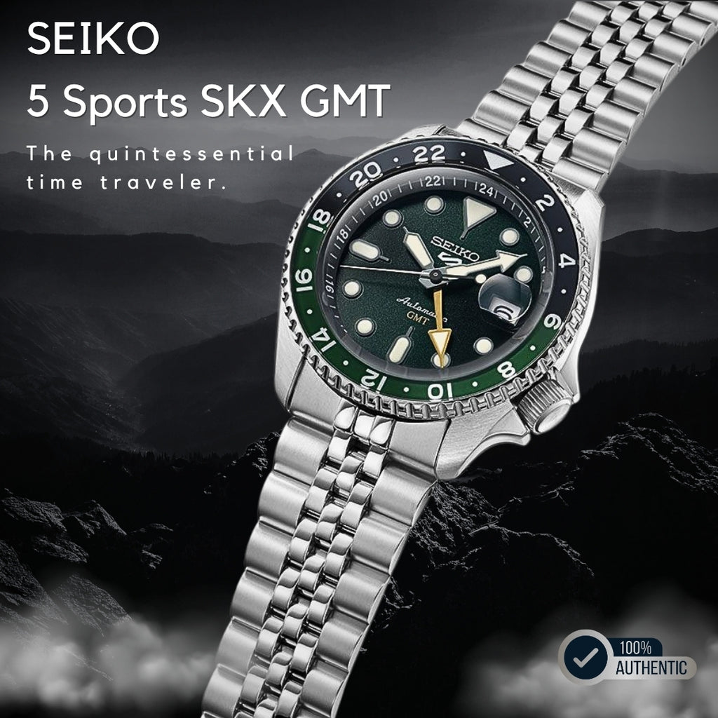 Seiko SSK035K1 | 5 Sports SKX GMT Bi-Colour Green for Men
