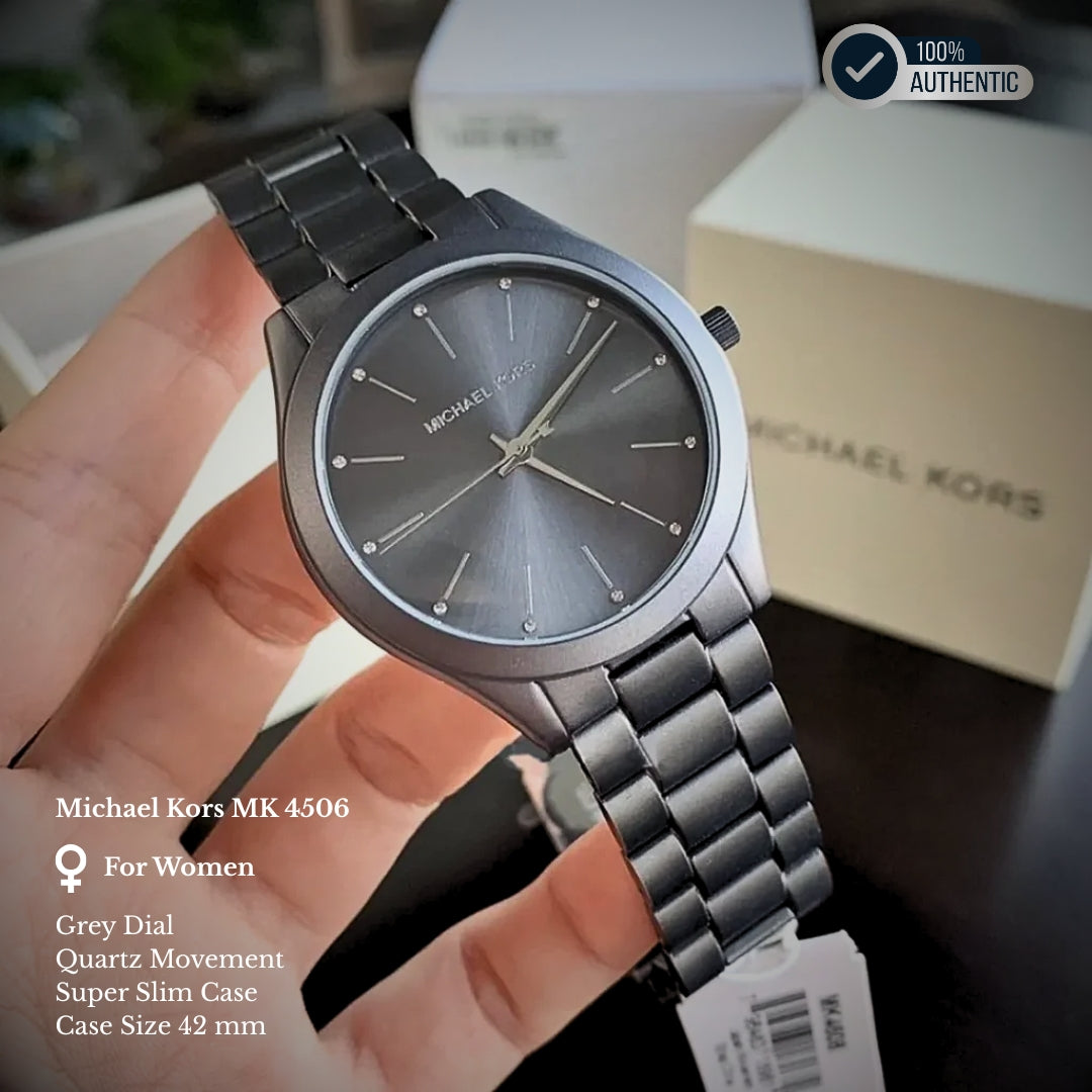 Michael Kors MK4506 | Michael Kors Women's Slim Runway Grey Watch