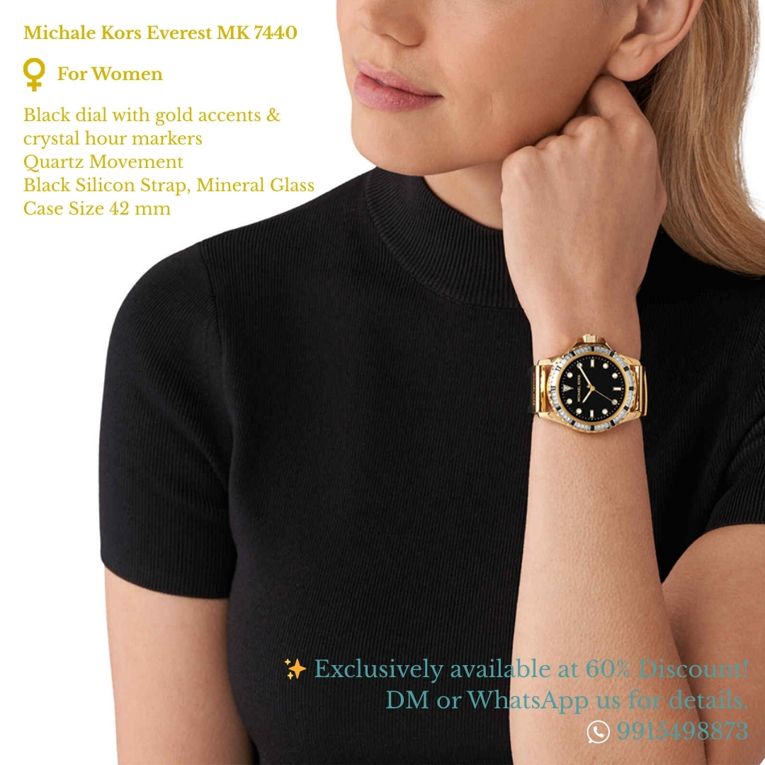 Michael Kors MK7440 | Michael Kors Women's Gold and Black Watch
